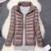Autumn Women Ultralight Thin Down Jacket 90% White Duck Down Hooded Jackets Warm Coat Parka Female Portable Outwear - Image 2