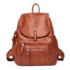 Women High Quality Leather Backpacks Vintage Female Shoulder Bag Sac A Dos Travel Ladies Bagpack Mochilas School Bags for Girls - Image 5