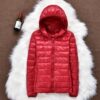 Autumn Women Ultralight Thin Down Jacket 90% White Duck Down Hooded Jackets Warm Coat Parka Female Portable Outwear - Image 8