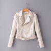 New Arrival 2022 brand Winter Autumn Motorcycle leather jackets yellow leather jacket women leather coat  slim PU jacket Leather - Image 5