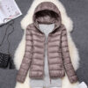 Autumn Women Ultralight Thin Down Jacket 90% White Duck Down Hooded Jackets Warm Coat Parka Female Portable Outwear